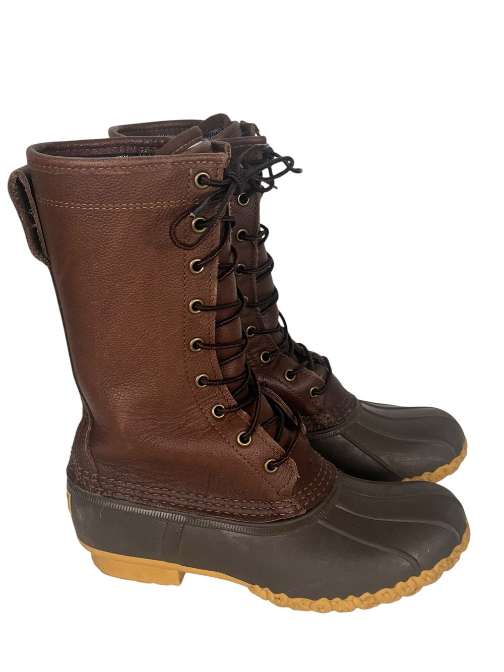 LL Bean Maine Hunting Boots Womens 7 Lace Up Gortex Lined Leather Rubber Classic